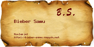 Bieber Samu névjegykártya